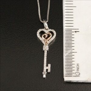 Hallmark Diamond sterling silver 10k key necklace
